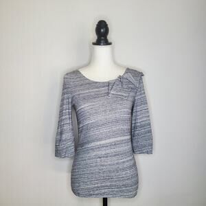 Anthropologie Gray Bow Top Small